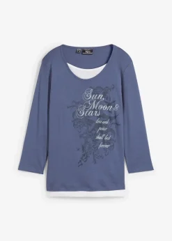 2 in 1 Baumwoll-Shirt, 3/4-Arm