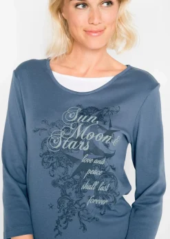 2 in 1 Baumwoll-Shirt, 3/4-Arm