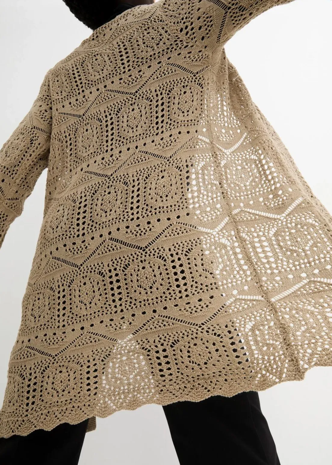 Ajour Longstrickjacke