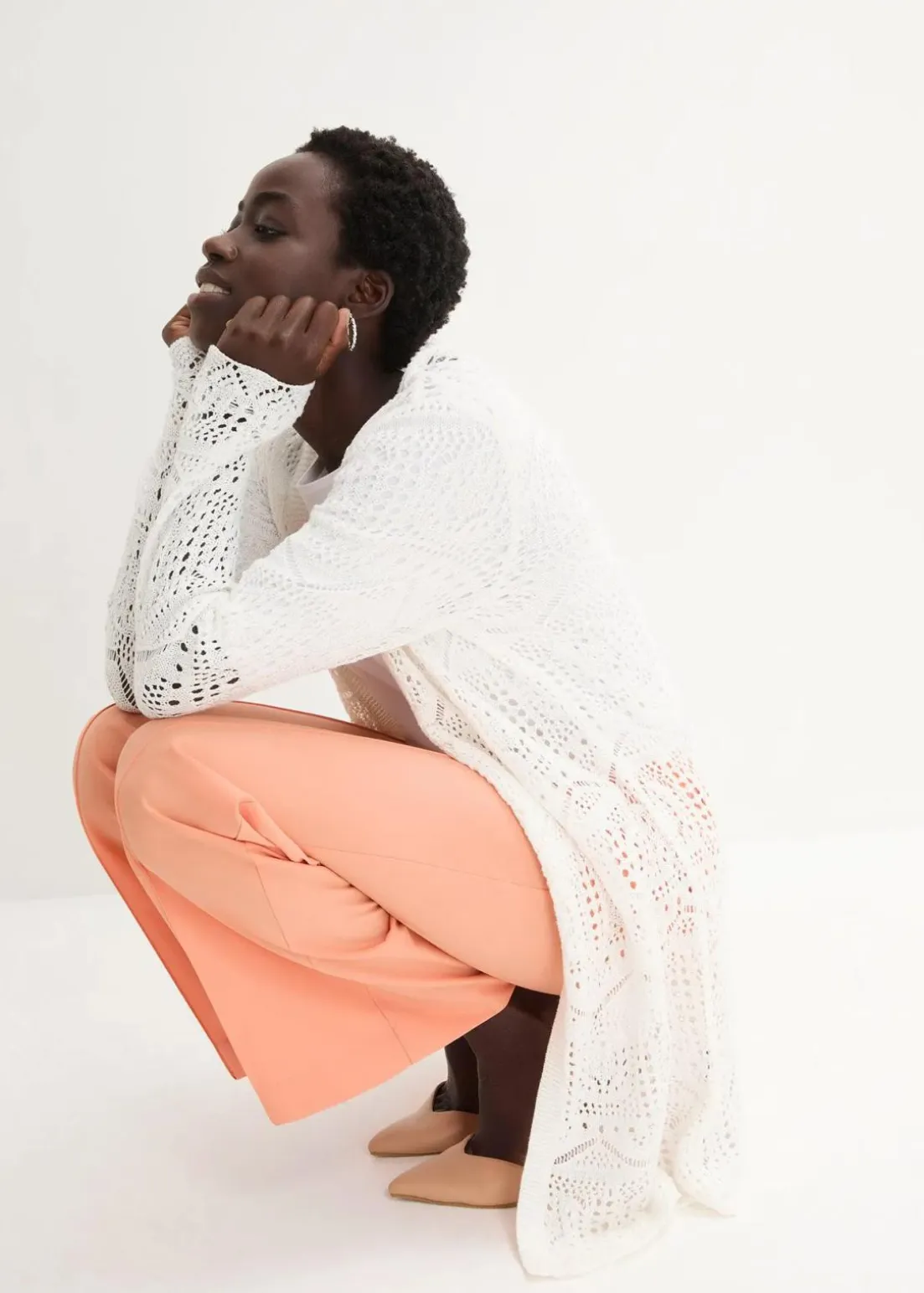 Ajour Longstrickjacke