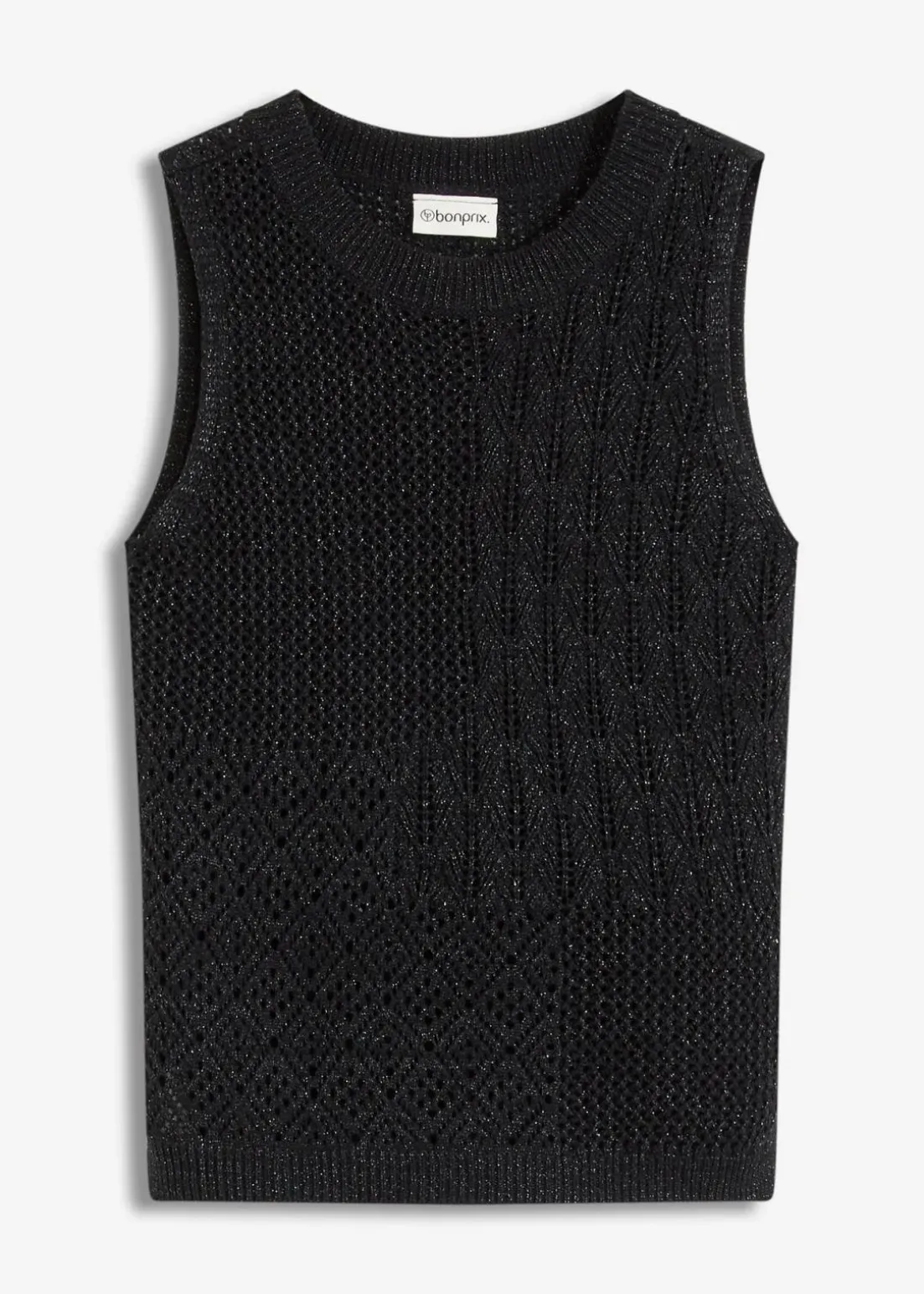 Ajour Stricktop mit metallisierenden Fasern