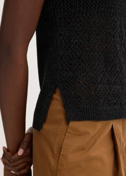 Ajour Stricktop mit metallisierenden Fasern