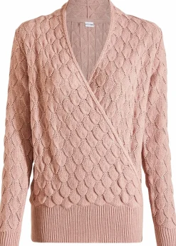 Ajour-Pullover in Wickeloptik