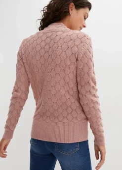 Ajour-Pullover in Wickeloptik