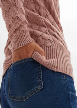 Ajour-Pullover in Wickeloptik