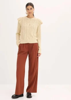 Ajour-Strickjacke aus Baumwolle