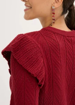 Ajour-Strickjacke aus Baumwolle