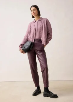 Ajour-Strickjacke mit Wolle