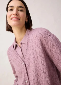 Ajour-Strickjacke mit Wolle