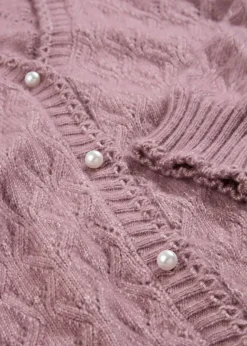 Ajour-Strickjacke mit Wolle