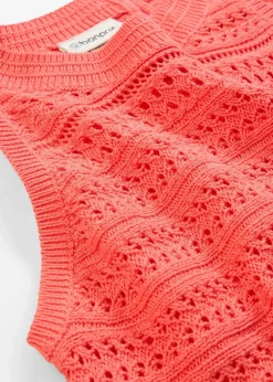 Ajour-Stricktop mit Leinenanteil