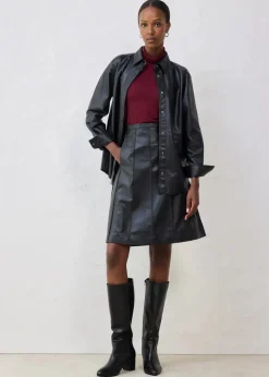 Ausgestellter Lederrock aus Lammnappa