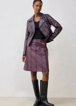 Ausgestellter Lederrock aus Lammnappa