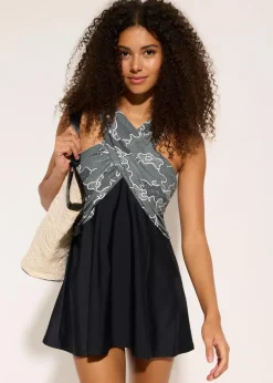 Badekleid mit Wickel-Optik