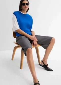 Ballonförmiges Stricktop aus feiner Viskose