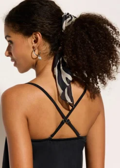 Bandeau-Badeanzug mit abnehmbaren Trägern