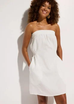 Bandeau-Strandkleid aus luftigem Musselin