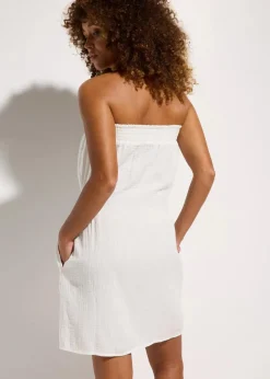 Bandeau-Strandkleid aus luftigem Musselin