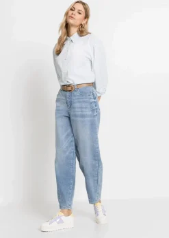 Barrel-Jeans, High Waist, Bio-Baumwolle