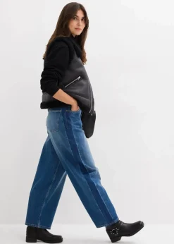 Barrel-Jeans High Waist, cropped