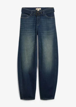 Barrel-Jeans Mid Waist mit Gürtel