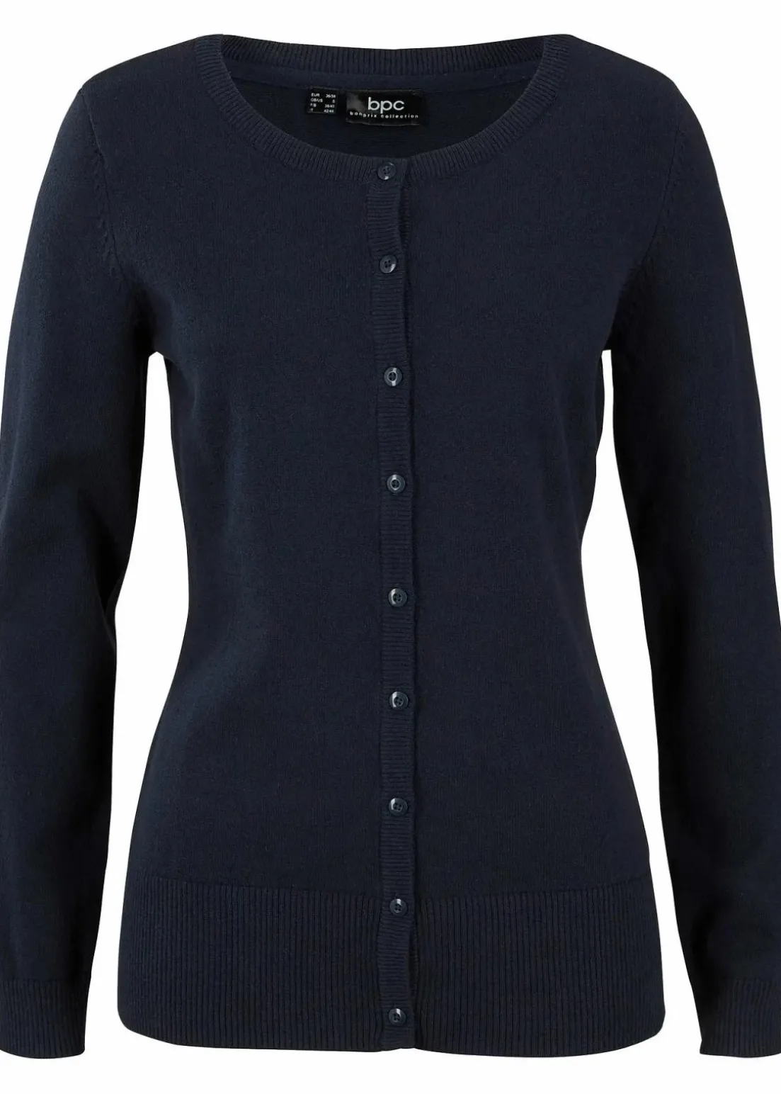 Basic Feinstrickjacke mit recycelter Baumwolle