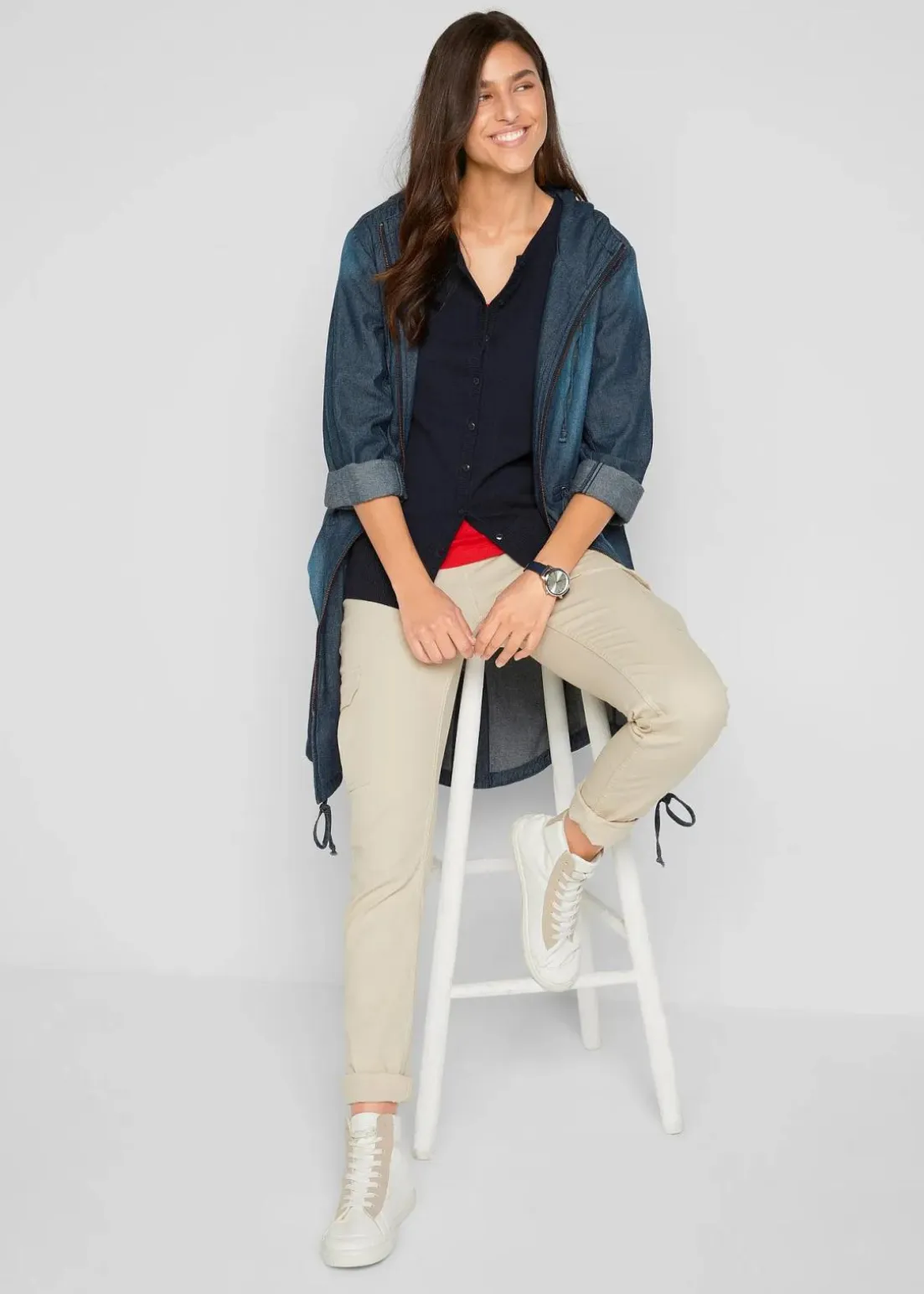 Basic Feinstrickjacke mit recycelter Baumwolle