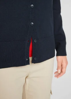 Basic Feinstrickjacke mit recycelter Baumwolle