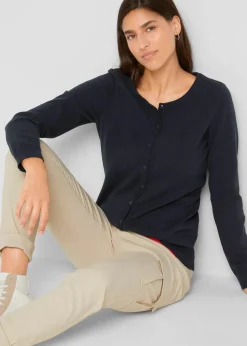 Basic Feinstrickjacke mit recycelter Baumwolle