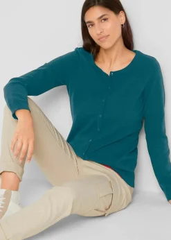 Basic Feinstrickjacke mit recycelter Baumwolle