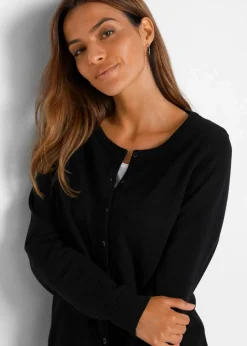 Basic Feinstrickjacke mit recycelter Baumwolle