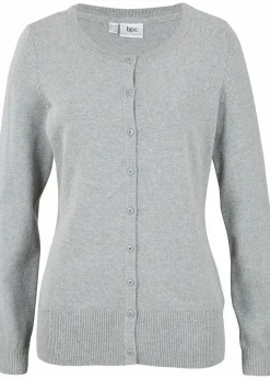 Basic Feinstrickjacke mit recycelter Baumwolle