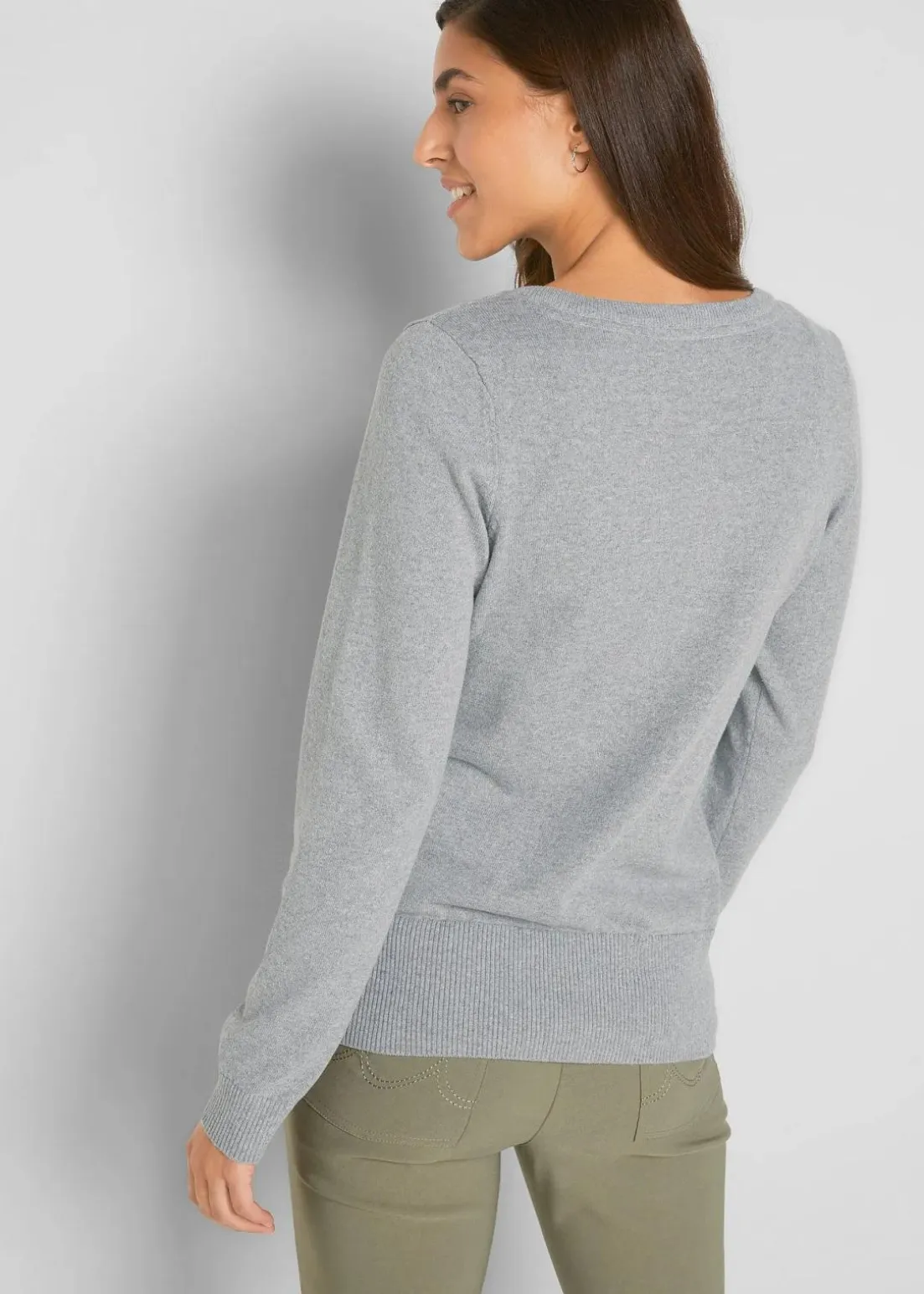 Basic Feinstrickjacke mit recycelter Baumwolle