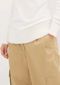 Basic Pullover mit Stehkragen mit recycelter Baumwolle