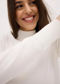 Basic Pullover mit Stehkragen mit recycelter Baumwolle