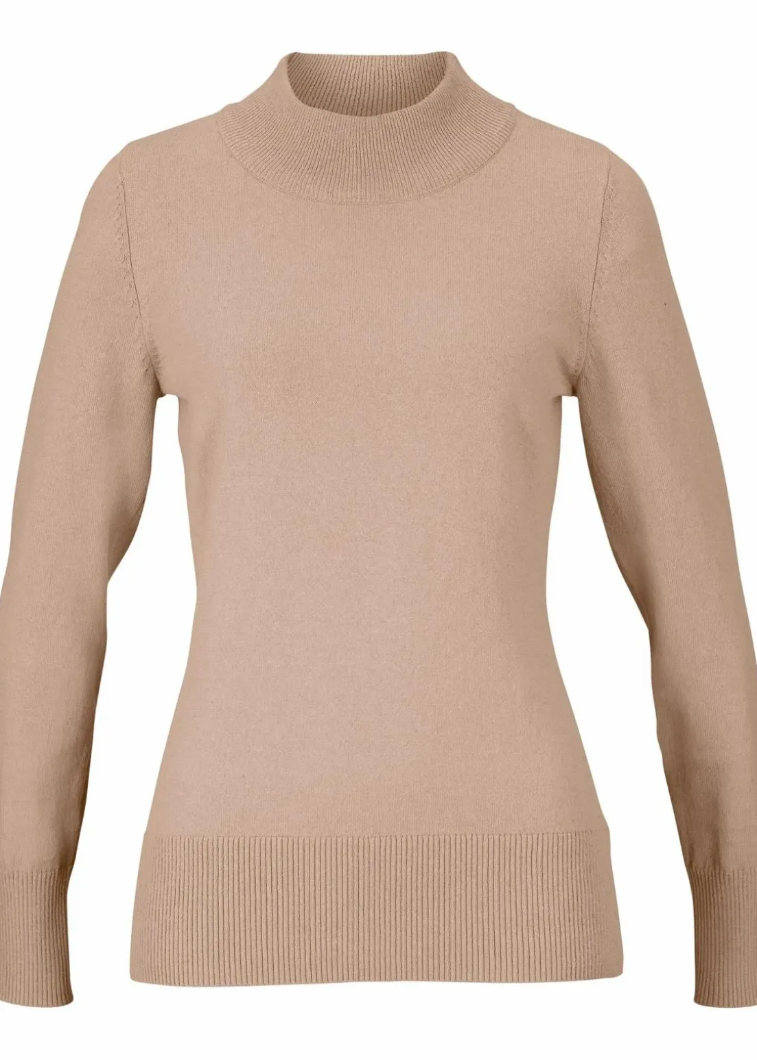 Basic Pullover mit Stehkragen mit recycelter Baumwolle