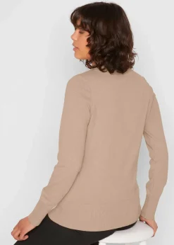 Basic Pullover mit Stehkragen mit recycelter Baumwolle