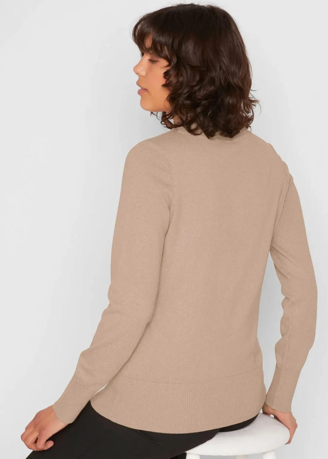 Basic Pullover mit Stehkragen mit recycelter Baumwolle