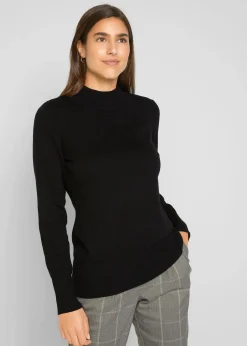 Basic Pullover mit Stehkragen mit recycelter Baumwolle