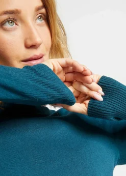 Basic Pullover mit Stehkragen mit recycelter Baumwolle