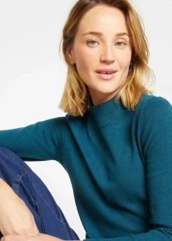 Basic Pullover mit Stehkragen mit recycelter Baumwolle