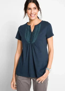 Baumwoll Flammgarn-Shirt, Kurzarm