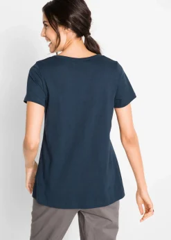 Baumwoll Flammgarn-Shirt, Kurzarm