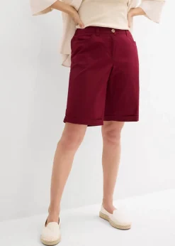 Baumwoll Papertouch-Bermuda mit Bequembund