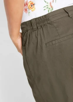 Baumwoll Papertouch-Bermuda mit Bequembund