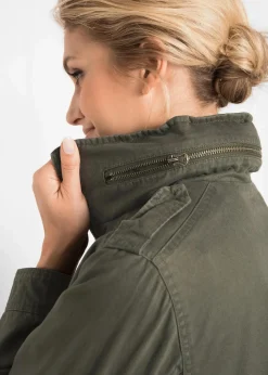 Baumwoll Parka mit Jerseyfutter