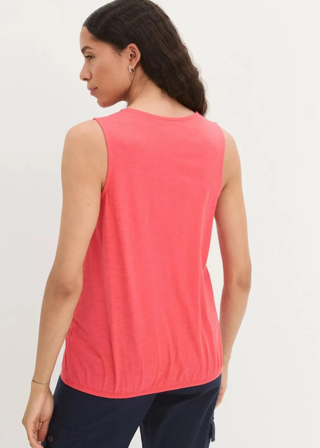 Baumwoll Top in Wickeloptik mit Gummibund