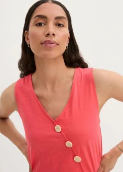 Baumwoll Top in Wickeloptik mit Gummibund