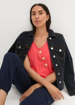 Baumwoll Top in Wickeloptik mit Gummibund