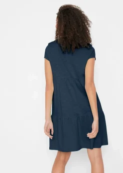 Baumwoll Tunika-Kleid, kurzarm